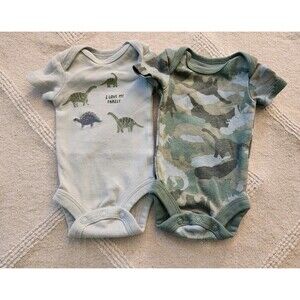 Carter's dinosaur preemie bodysuits set of 2